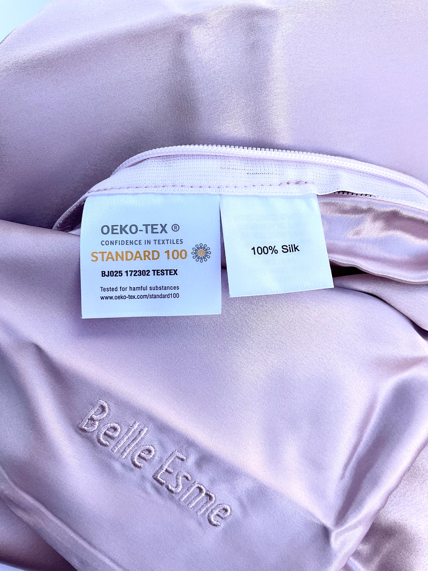100% Mulberry Silk Pillowcase and Matching Sleep Mask - Dusty Pink
