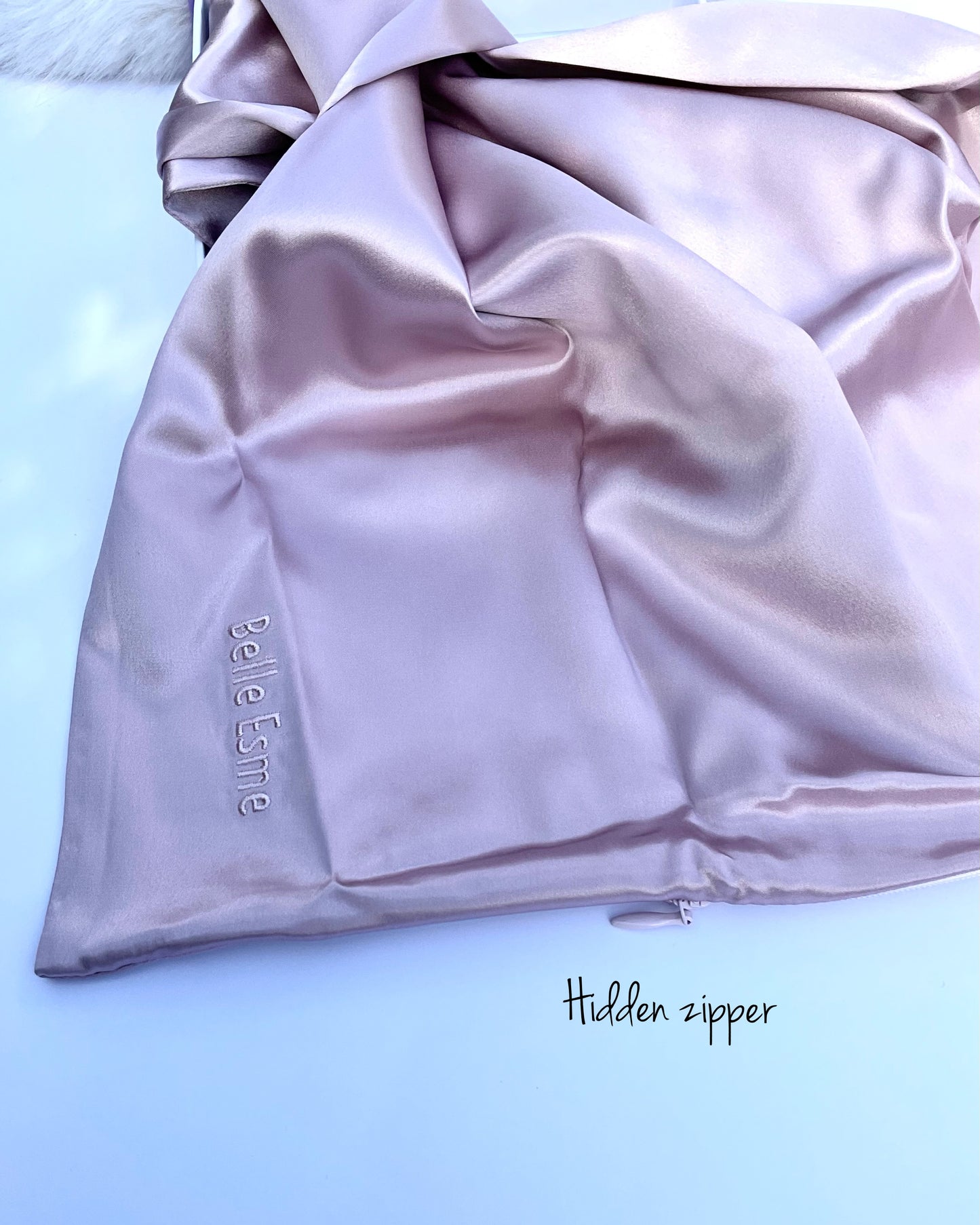 100% Mulberry Silk Pillowcase and Matching Sleep Mask - Dusty Pink