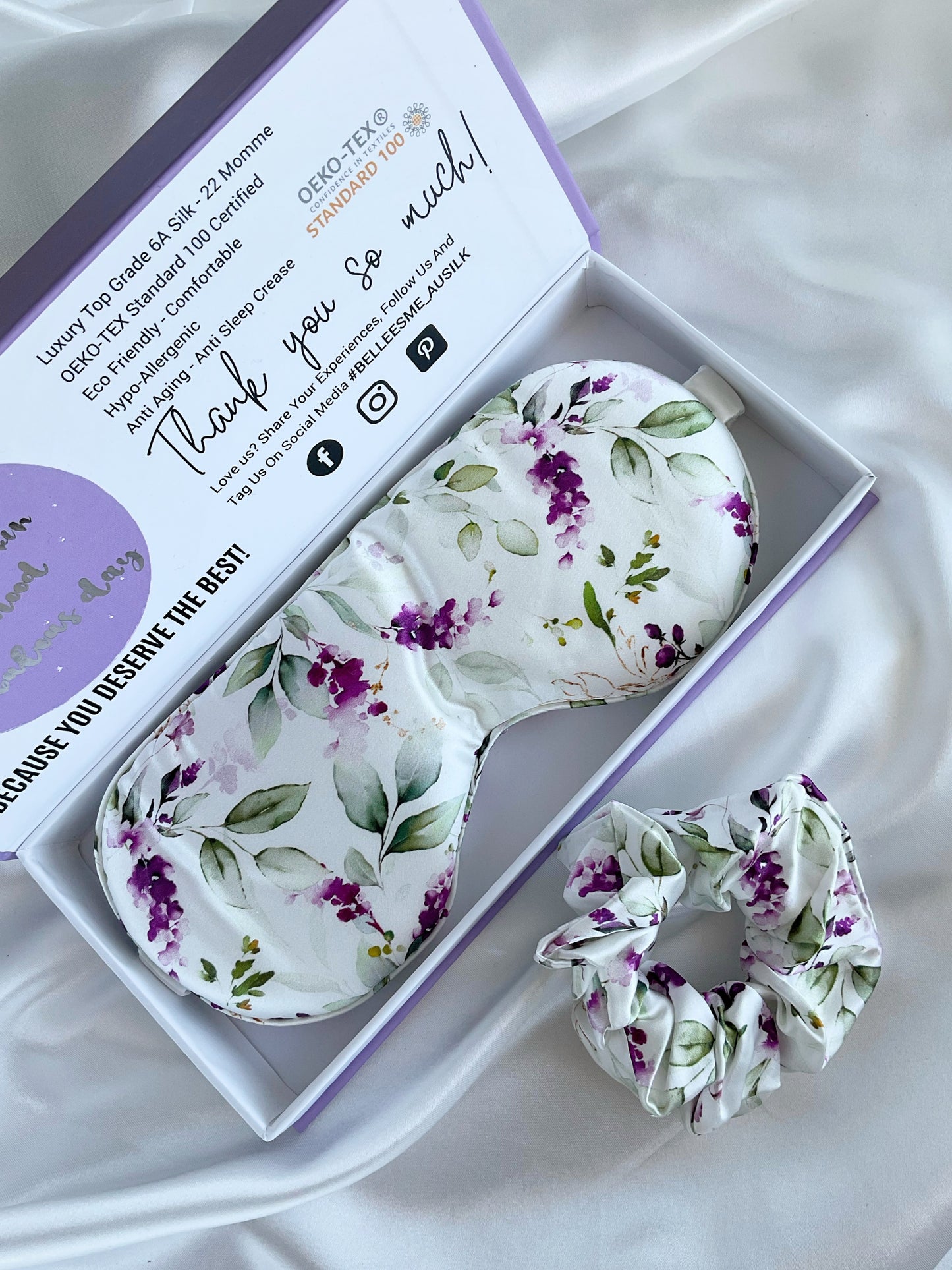 100% Mulberry Silk Sleep Mask - Fleur Aimee