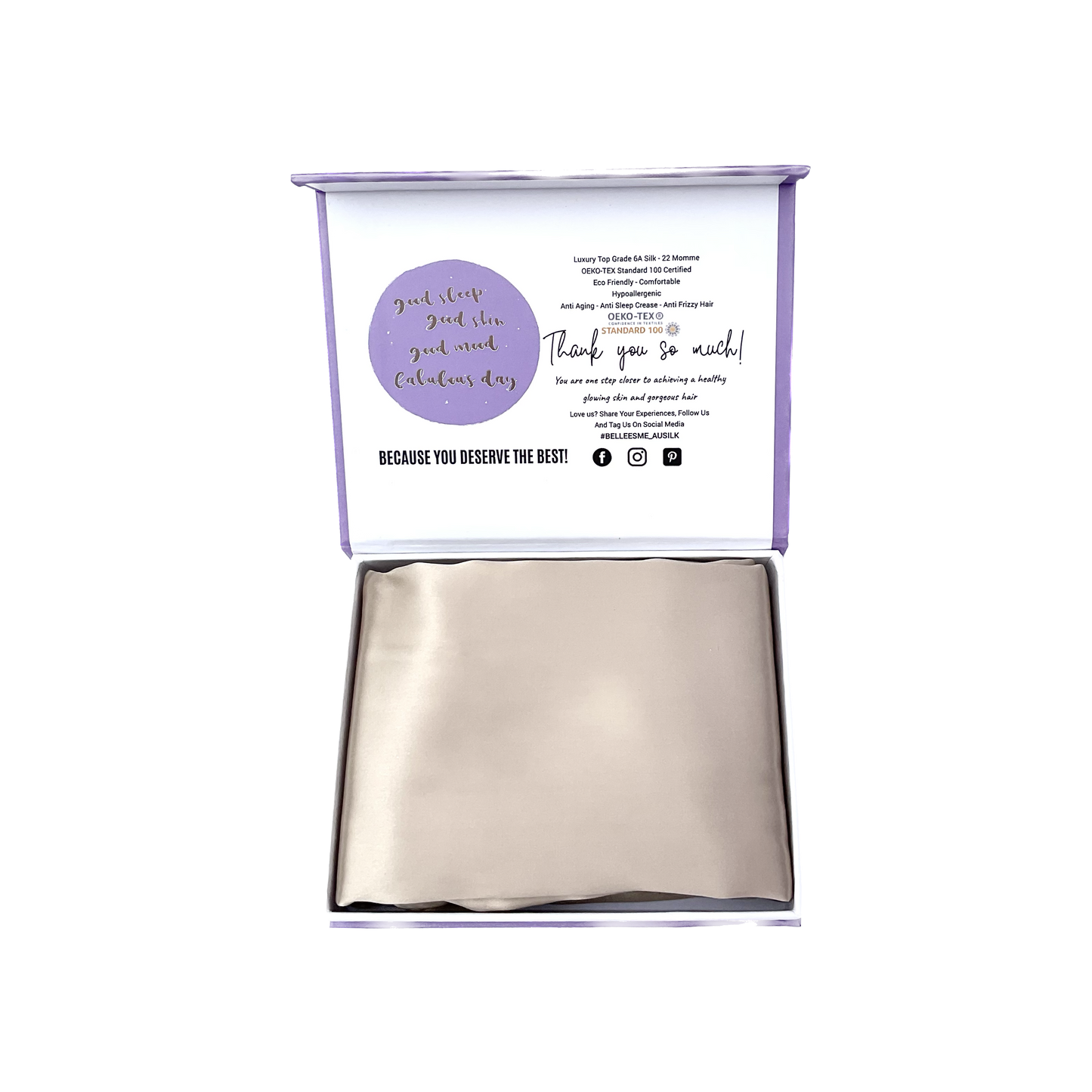 100% Mulberry Silk Pillowcase - Champagne Gold
