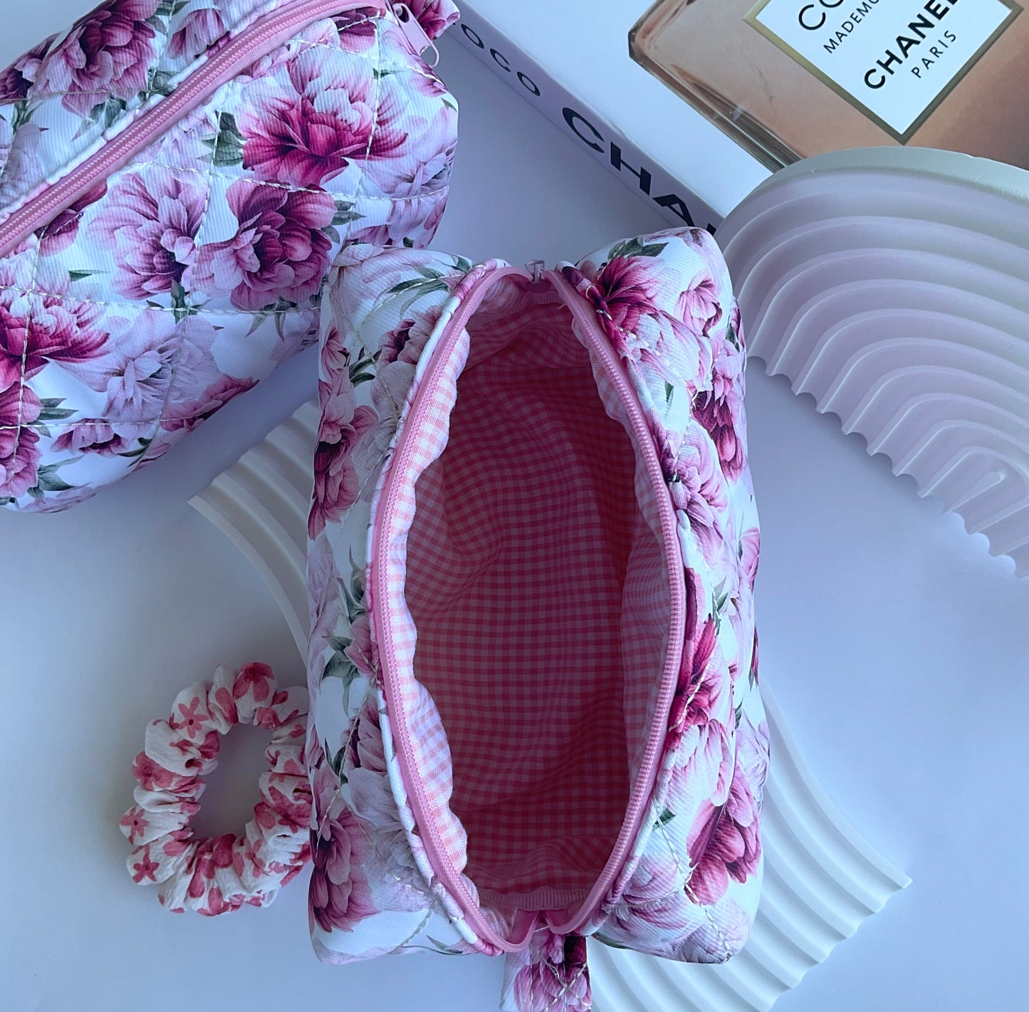 Quilted Cotton Makeup/ Cosmetic / Travel Bag - Dear Scarlett