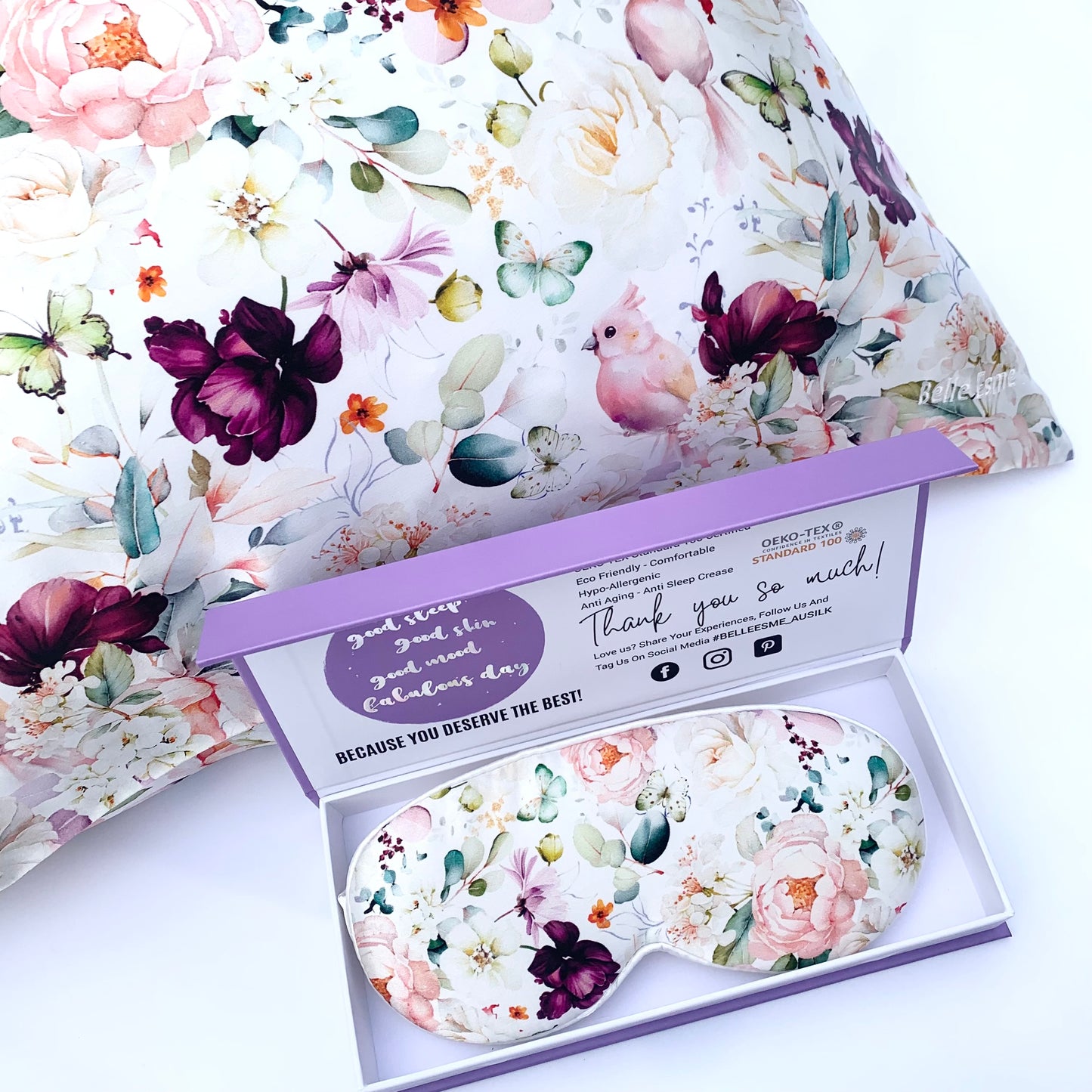 100% Mulberry Silk 3D Sleep Mask - Bella Florence