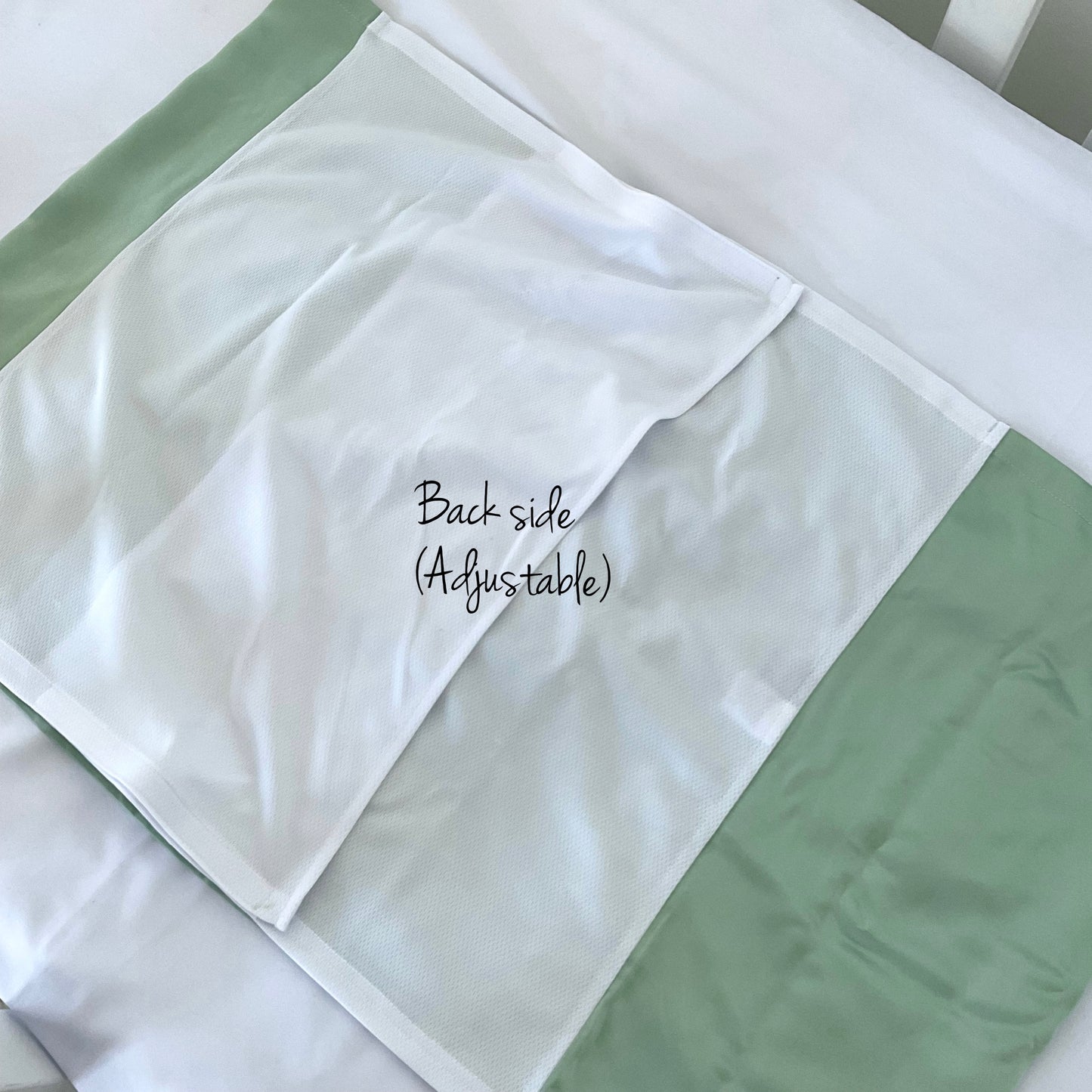 Matcha green Mulberry Silk Baby Cot Sleeve, cot slip (back side) for Baby bald spots and Eczema relief