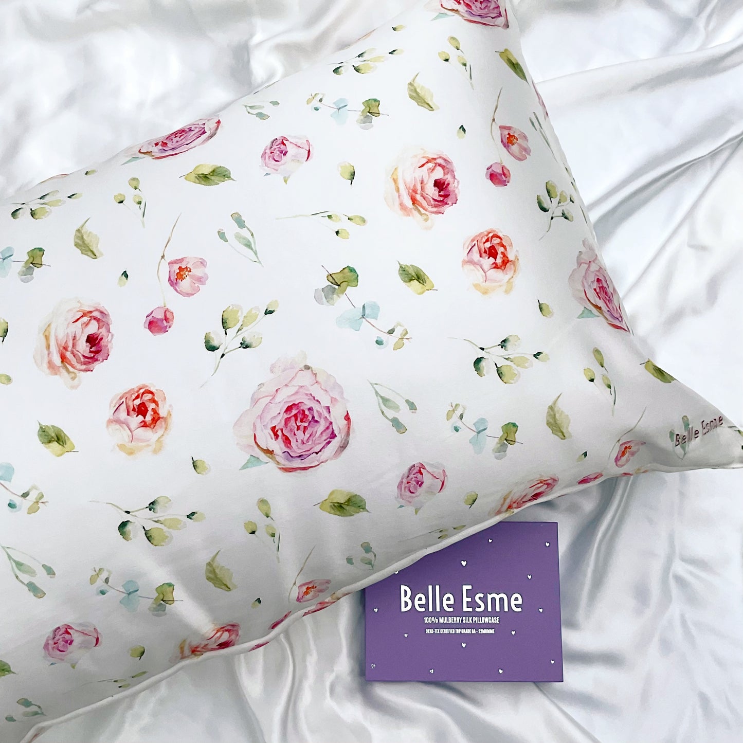 100% Mulberry Silk Pillowcase - La Vie En Rose