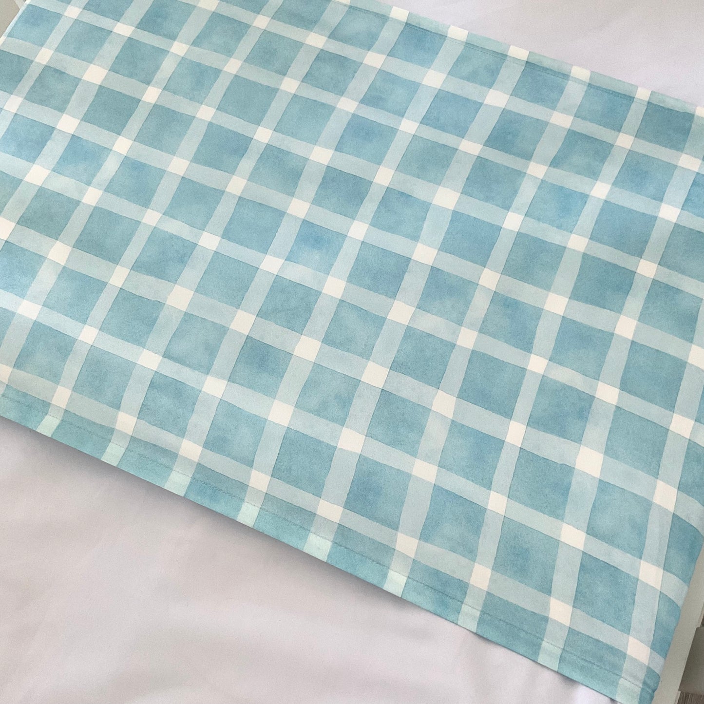 Mulberry Silk Baby Cot/Crib Sleeve - Gingham Blue