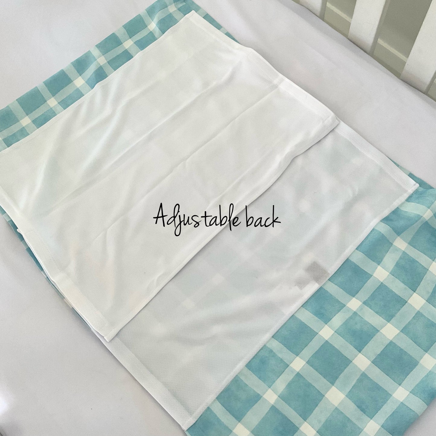Mulberry Silk Baby Cot/Crib Sleeve - Gingham Blue