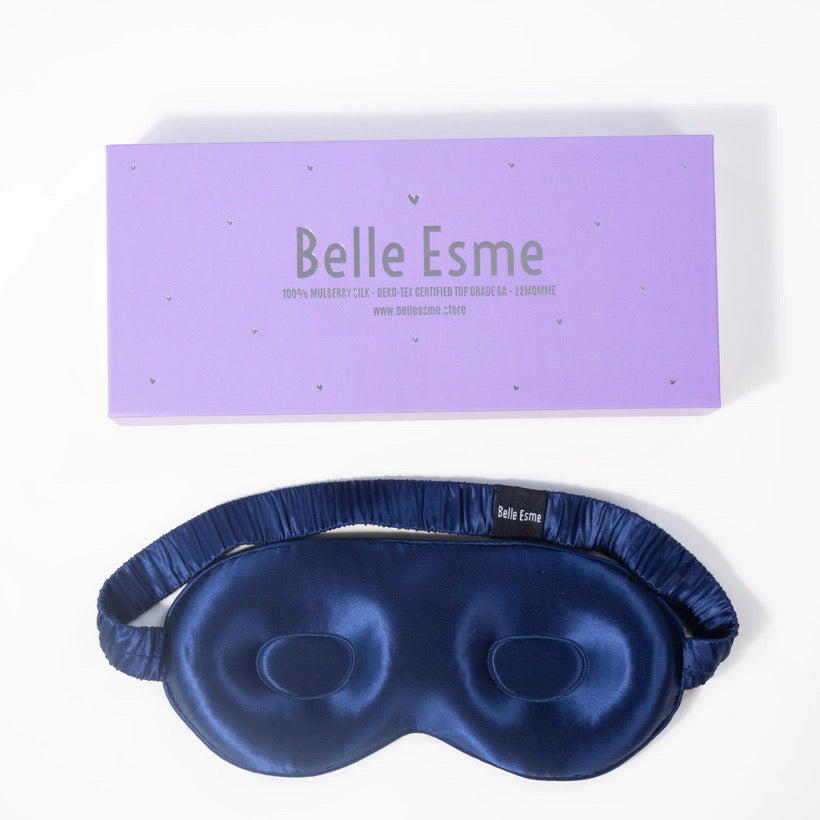 100% Mulberry Silk 3D Contour Sleep Mask - Navy