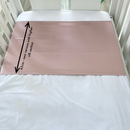 Pink Mulberry Silk Baby Cot Sleeve, cot slip (with measurement) for Baby bald spots and Eczema relief 