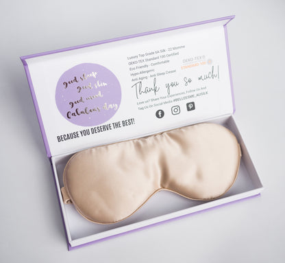 100% Mulberry Silk Sleep Mask - Champagne Gold