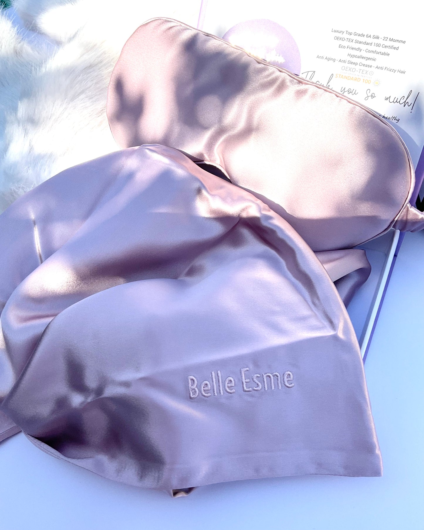 100% Mulberry Silk Sleep Mask - Dusty Pink