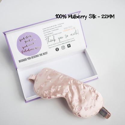 100% Mulberry Silk Pillowcase and Matching Sleep Mask - Light Pearl Pink