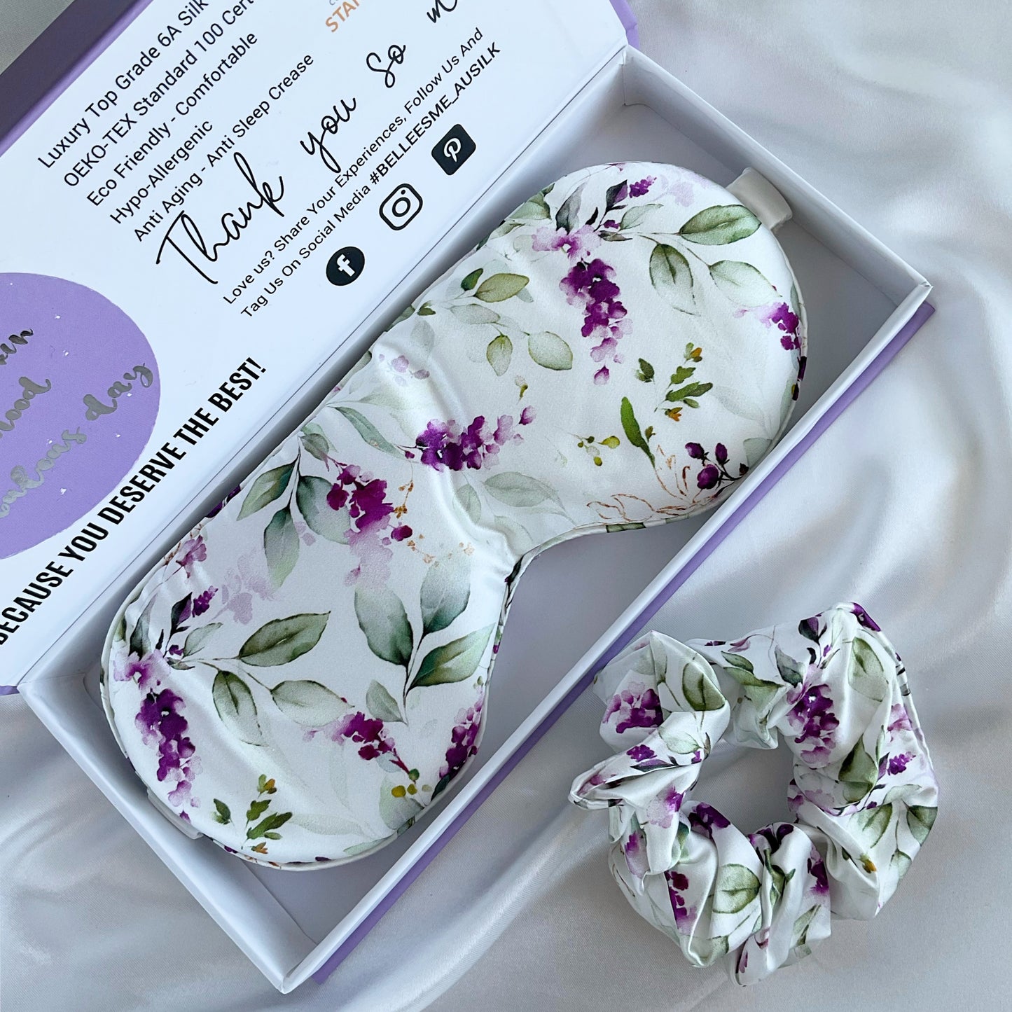 100% Mulberry Silk Sleep Mask - Fleur Aimee