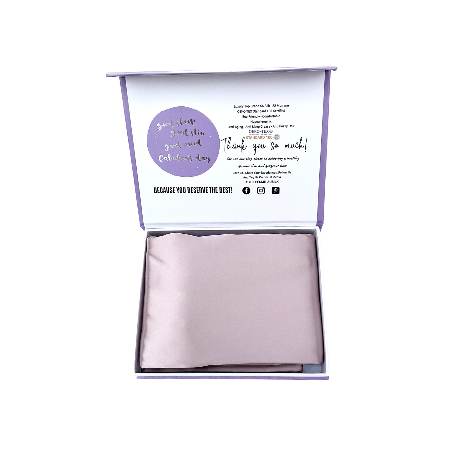 100% Mulberry Silk Pillowcase - Dusty Rose Pink