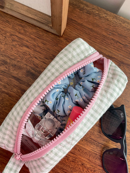 Quilted Cotton Makeup/ Cosmetic / Travel Bag / Pencil case/ Storage Bag - Denver