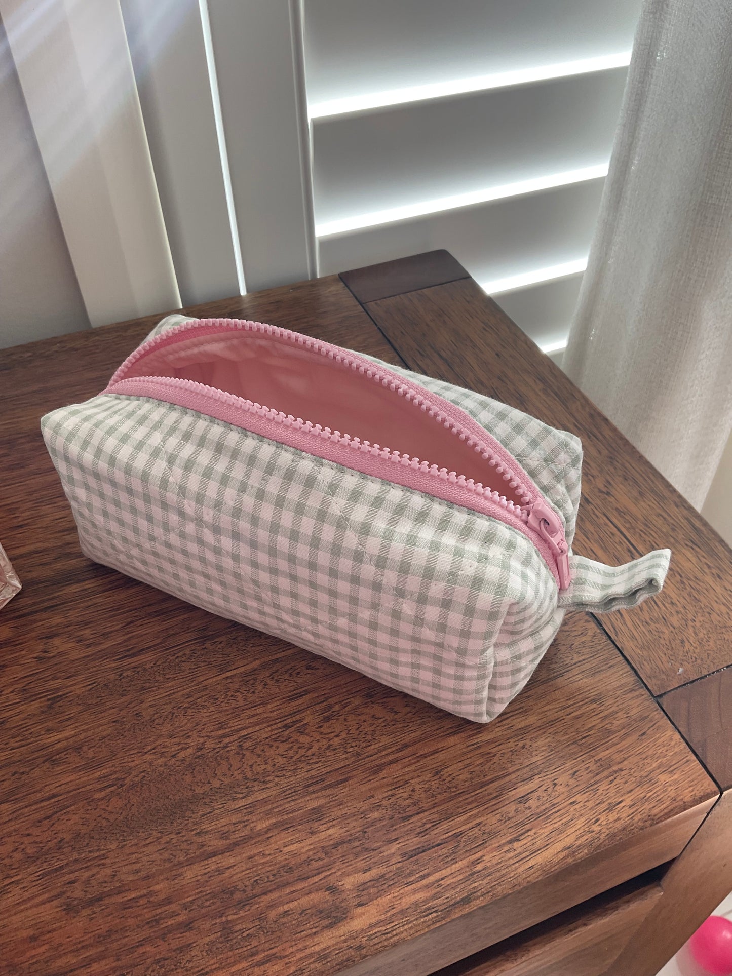 Quilted Cotton Makeup/ Cosmetic / Travel Bag / Pencil case/ Storage Bag - Denver