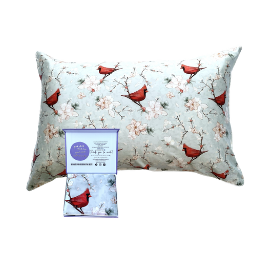 CLEARANCE - 100% Mulberry Silk Pillowcase - Celeste (Xmas Edition)