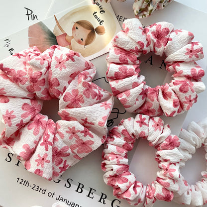 Pink Floral Scrunchies - Spring look