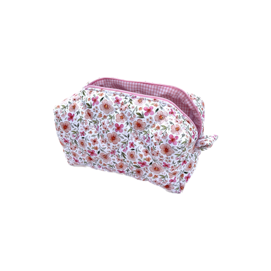 Quilted Cotton Makeup/ Cosmetic / Travel Bag - Little Marisol