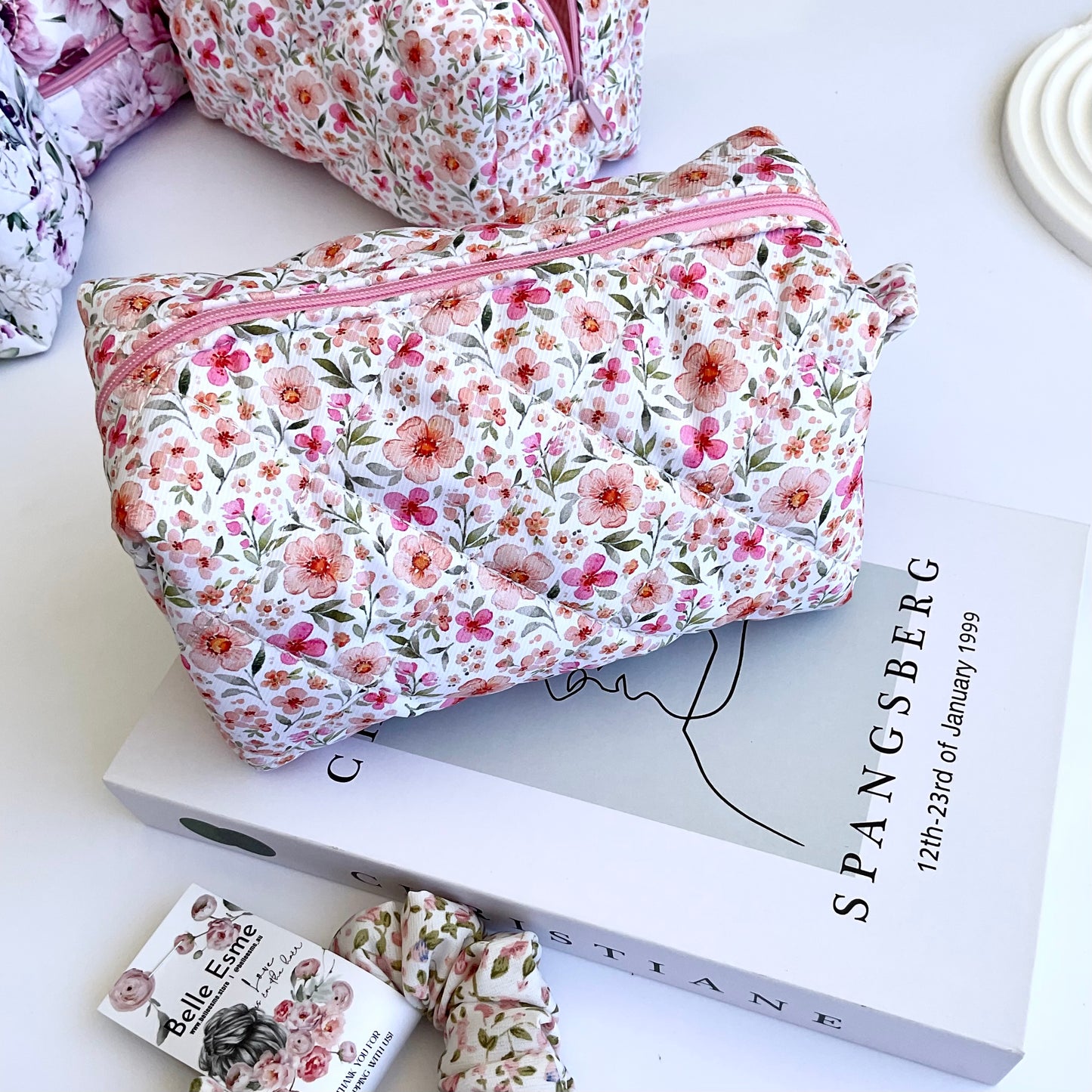 Quilted Cotton Makeup/ Cosmetic / Travel Bag - Little Marisol