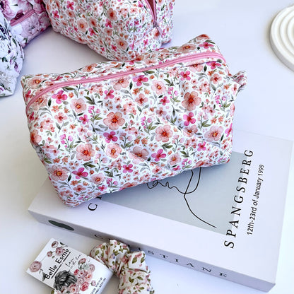 Quilted Cotton Makeup/ Cosmetic / Travel Bag - Little Marisol