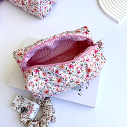 Quilted Cotton Makeup/ Cosmetic / Travel Bag - Little Marisol