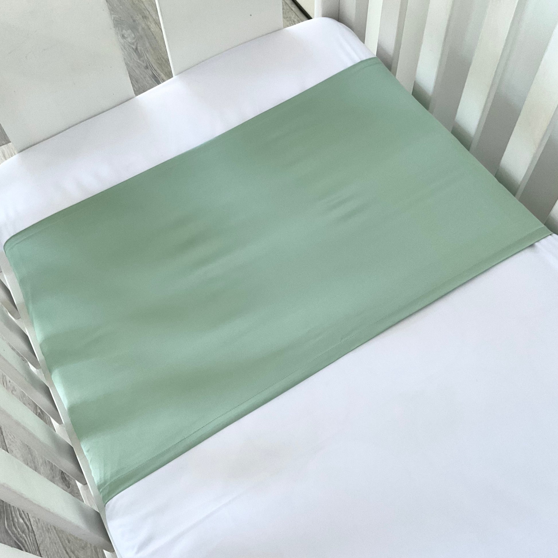 Matcha green Mulberry Silk Baby Cot Sleeve, cot slip on mattress for Baby bald spots and Eczema relief 