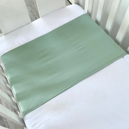 Matcha green Mulberry Silk Baby Cot Sleeve, cot slip on mattress for Baby bald spots and Eczema relief 