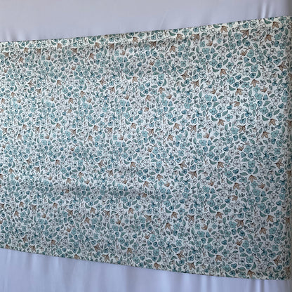 Ditsy Winter Blue Mulberry Silk Baby Cot Sleeve, cot slip (right angle shot) for Baby bald spots and Eczema relief 