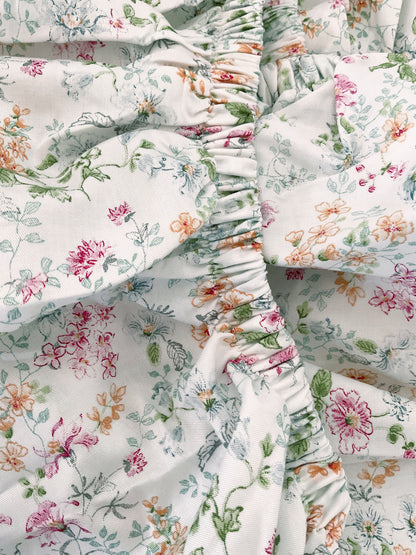 Pure Cotton Baby Cot Fitted Sheet , Chloe, close up shot of sewing details