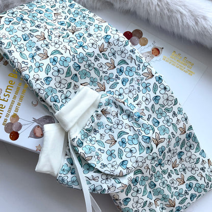 Mulberry silk baby mittens - Anti scratch/ eczema relief (Mittens only) - Ditsy Blue Winter