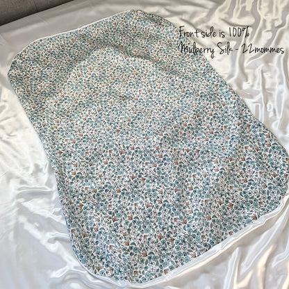 Mulberry Silk Baby Lounger Cover/ Bassinet Sheet - Ditsy Blue Winter