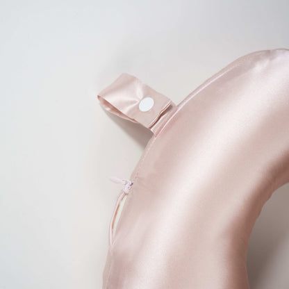 Mulberry silk travel neck cushion, u shaped, pink