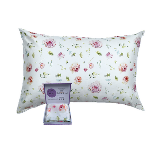 100% Mulberry Silk Pillowcase - La Vie En Rose