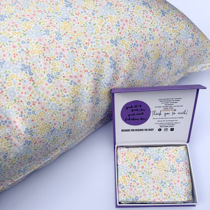 100% Mulberry Silk Pillowcase - Spring Meadow Blooms