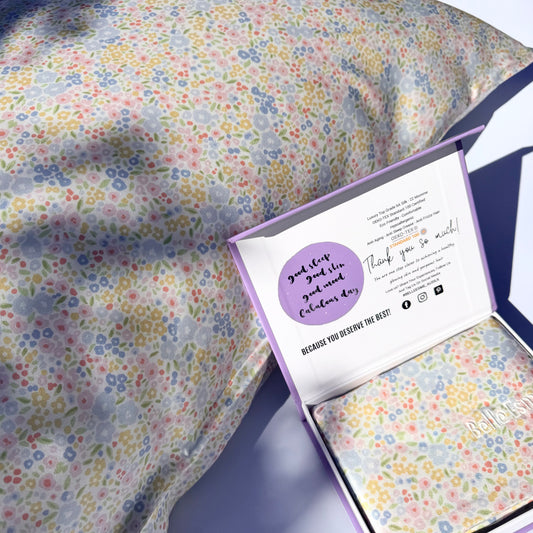 100% Mulberry Silk Pillowcase - Spring Meadow Blooms