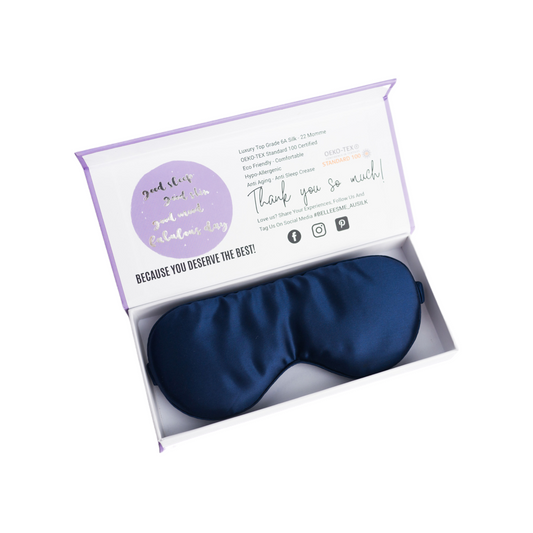 100% Mulberry Silk Sleep Mask - Navy