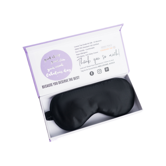 100% Mulberry Silk Sleep Mask - Black