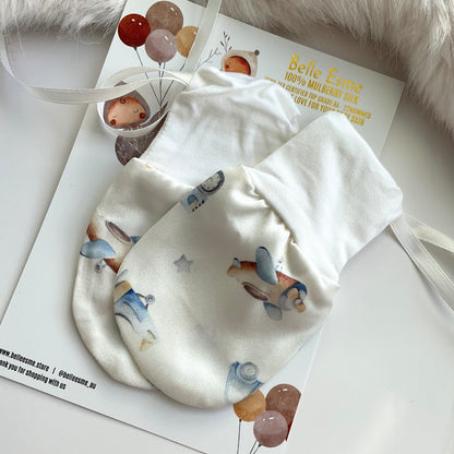 Mulberry silk baby mittens - Anti scratch/ eczema relief (Mittens only) - Drive/Fly Me To The Dreamland