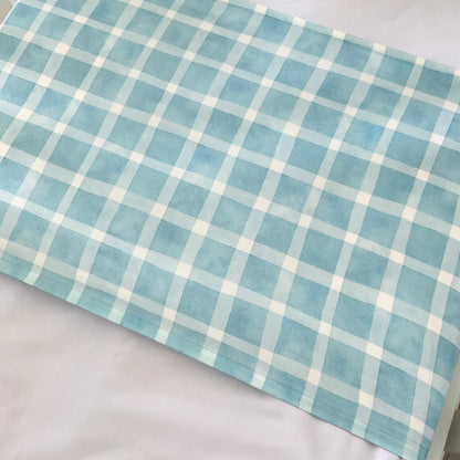 Mulberry Silk Baby Cot/Crib Sleeve - Gingham Blue