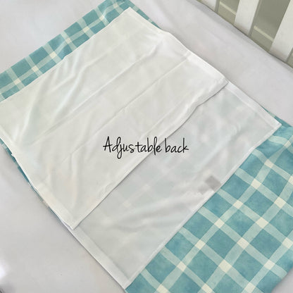 Mulberry Silk Baby Cot/Crib Sleeve - Gingham Blue