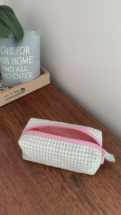 Quilted Cotton Makeup/ Cosmetic / Travel Bag / Pencil case/ Storage Bag - Denver