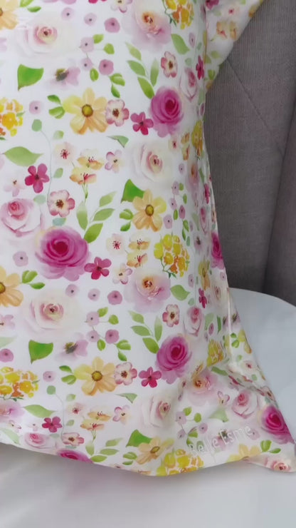 100% Mulberry Silk Pillowcase - Hana Sweet Bloom Pattern