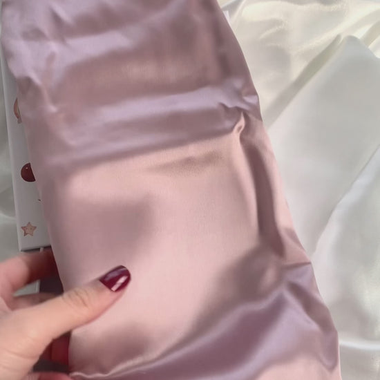 Pink Mulberry Silk Baby Cot Sleeve, cot slip (video clip) for Baby bald spots and Eczema relief 