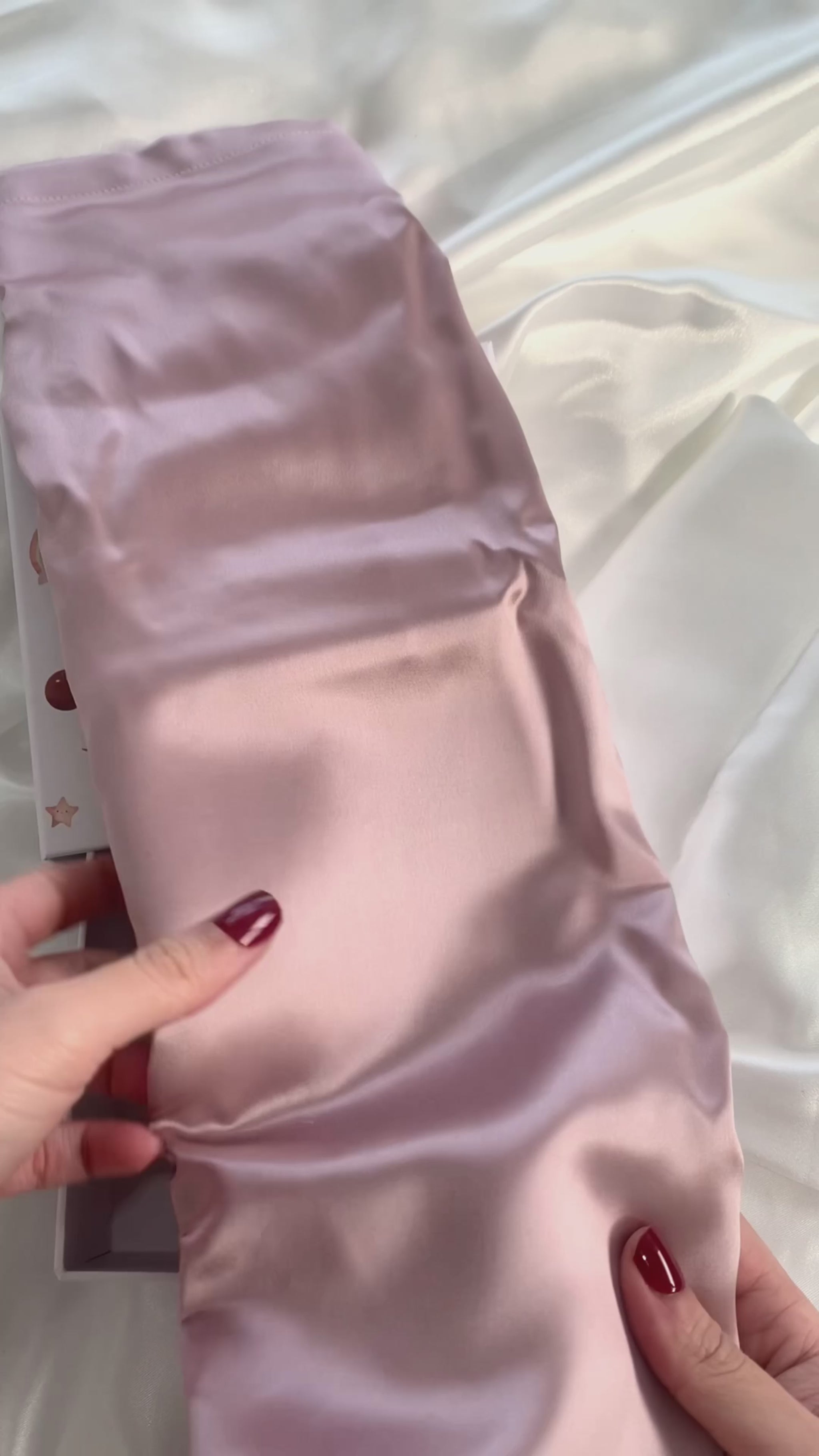 Pink Mulberry Silk Baby Cot Sleeve, cot slip (video clip) for Baby bald spots and Eczema relief 