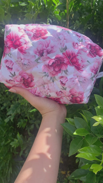 Quilted Cotton Makeup/ Cosmetic / Travel Bag - Dear Scarlett
